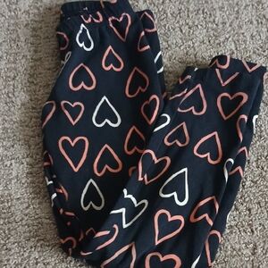 Heart Patterned Black Pants